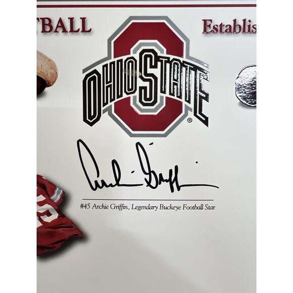 Archie Griffin Buckeye Football Ohio State Lithographed Signed M Hunt BR2428 - Picture 4 of 7